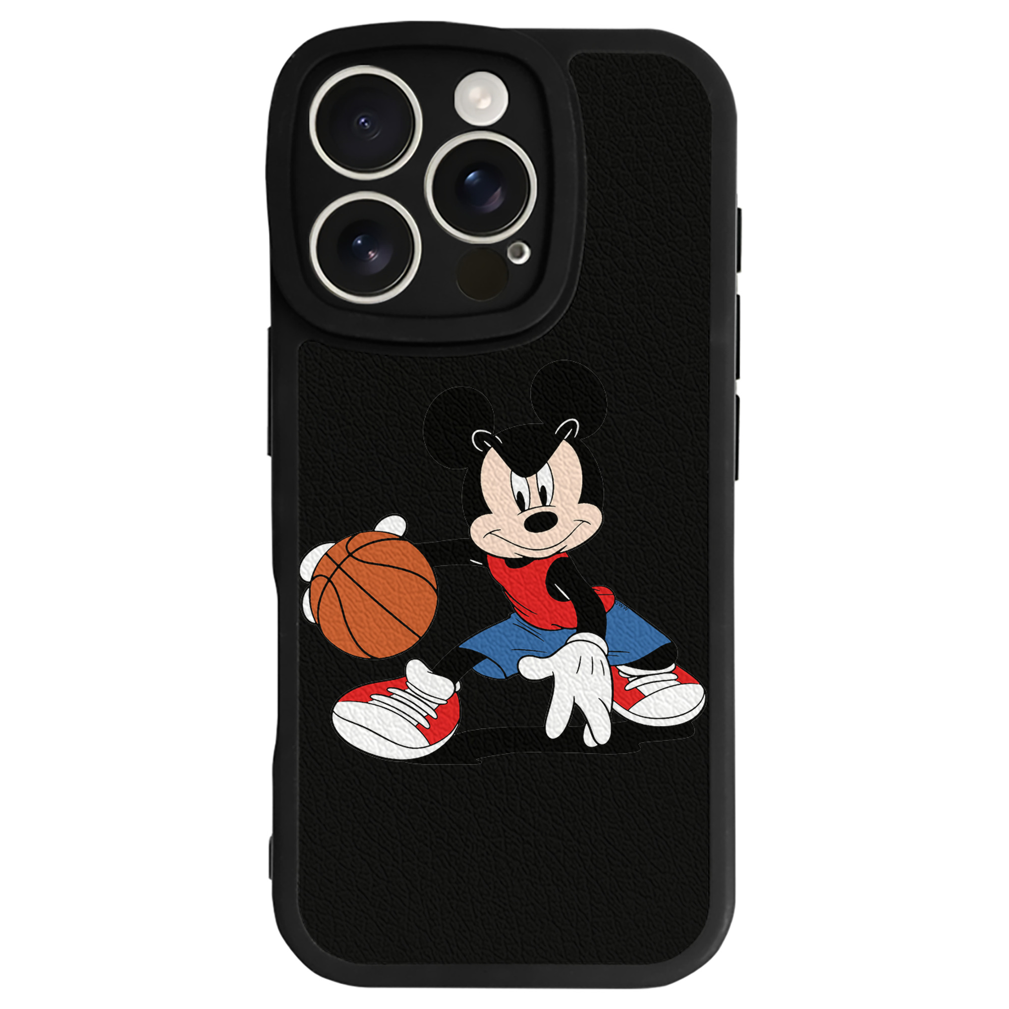 ミッキーマウス Mickey Mouse 【iPhone 16シリーズ対応】シリコンスマホケース（レザー調） 材質：シリコン
